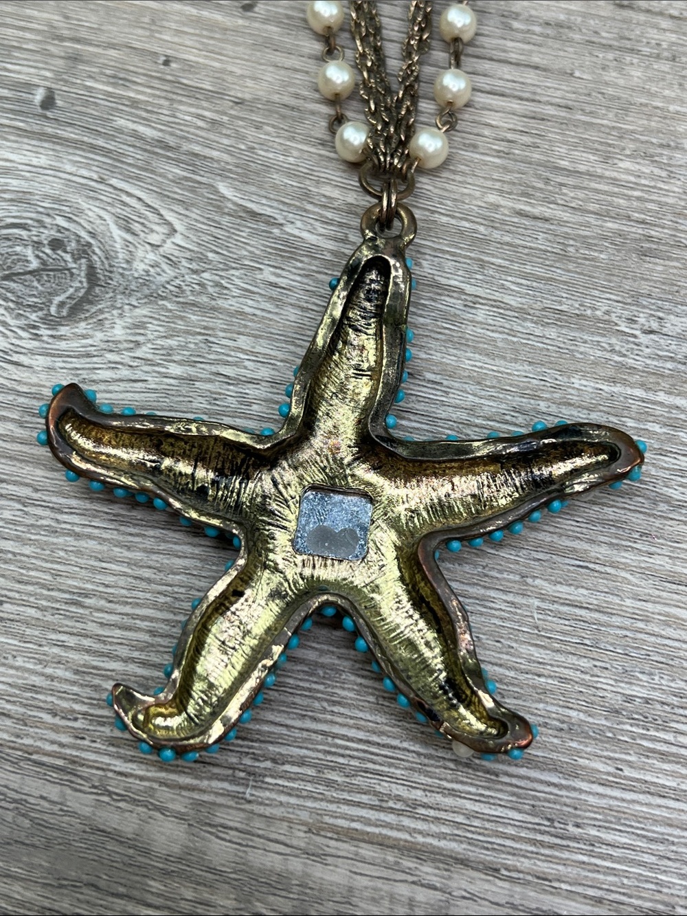 Chico’s Multi-Strand Starfish Pearl Rhinestone Necklace - Picture 8 of 11